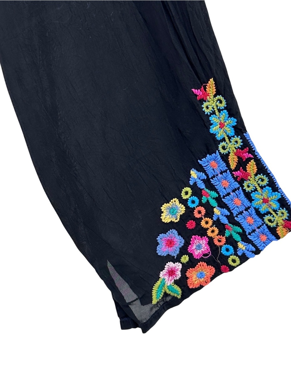 JOHNNY WAS Embroidered Tunic Top Blouse Sheer Black - Picture 6 of 8
